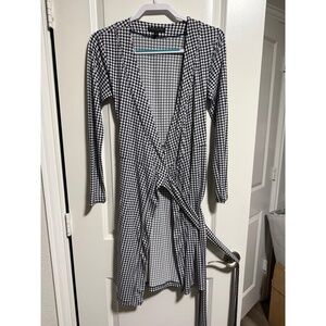 Banana Republic Dress Womens Size Small Houndstooth Wrap Style Long Sleeve